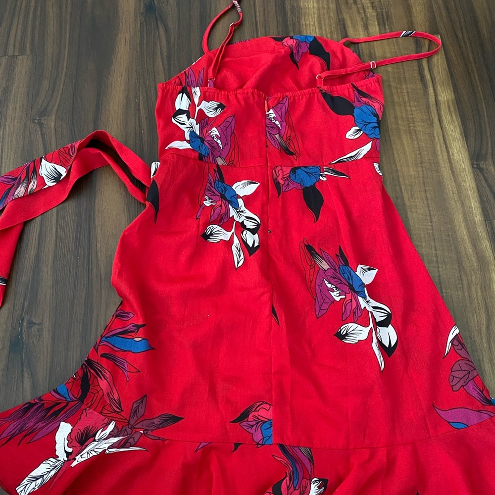 Short red summer dress